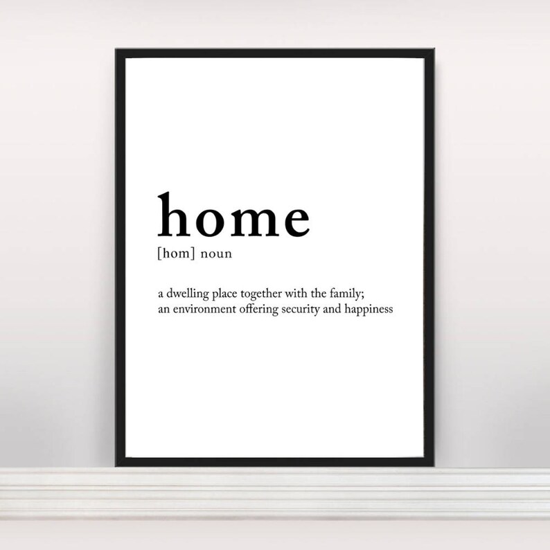 Home definition digital print Home meaning home posters Etsy