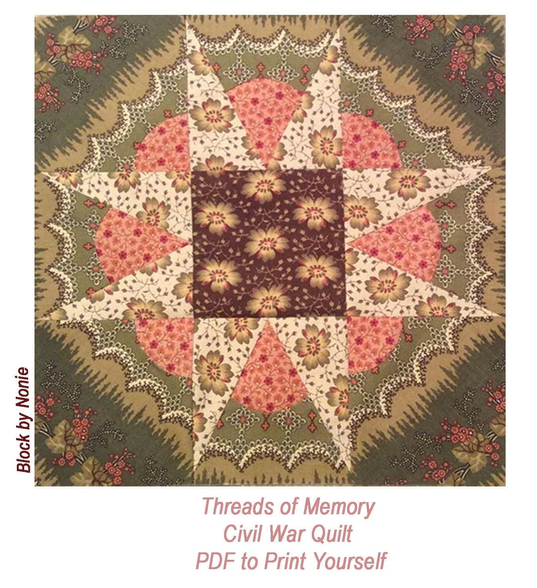 Threads of Memory. Civil War Quilt Pattern PDF Blockofthemonth Sampler