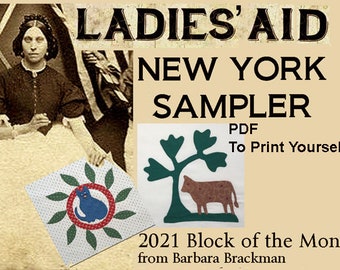 Ladies' Aid New York Sampler: 12 Fanciful Appliques From NY's 19th-c Album Quilts in a PDF.