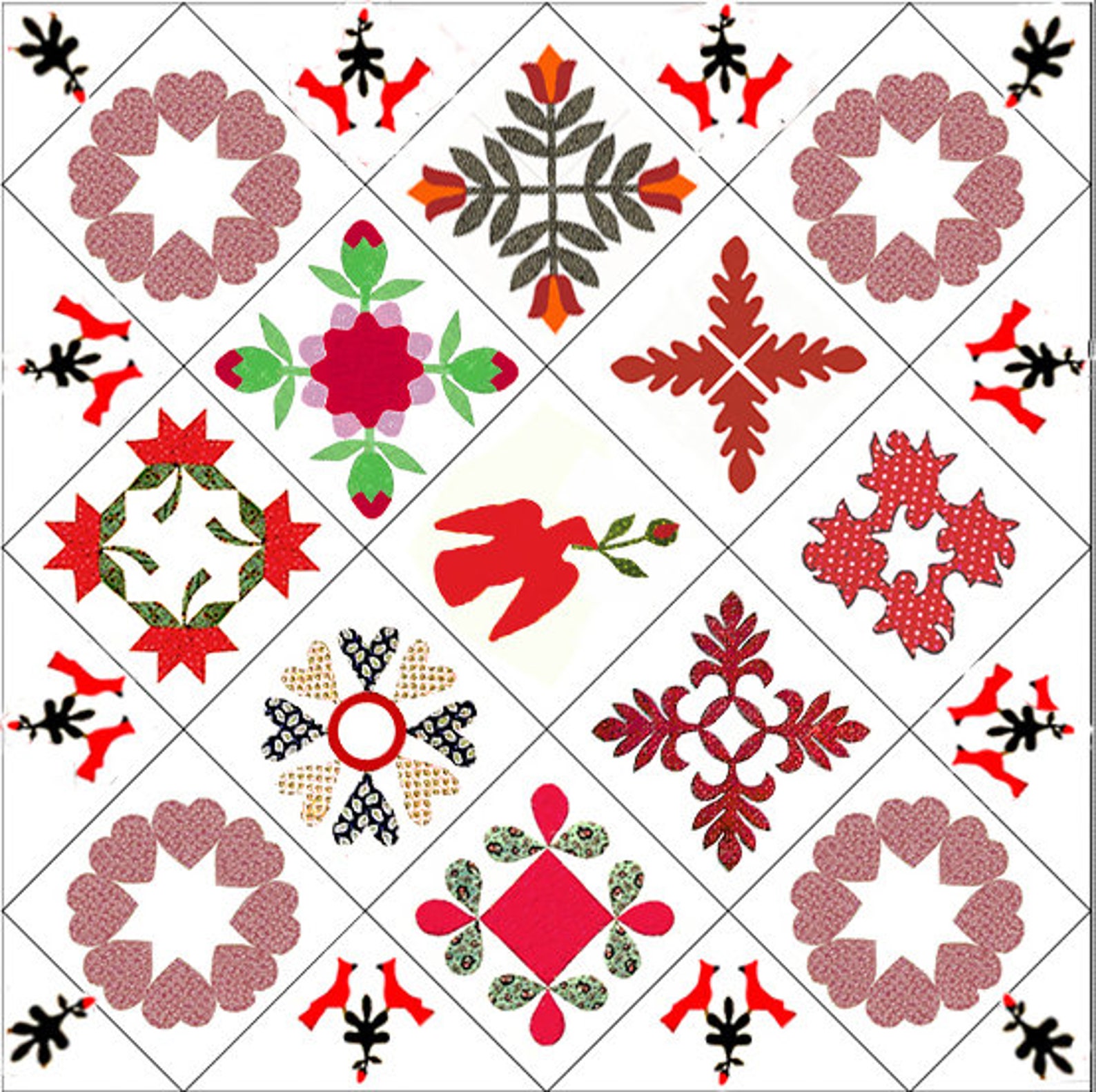 Freedom's Friends Applique Quilt BOM Traditional Patterns to Recall the