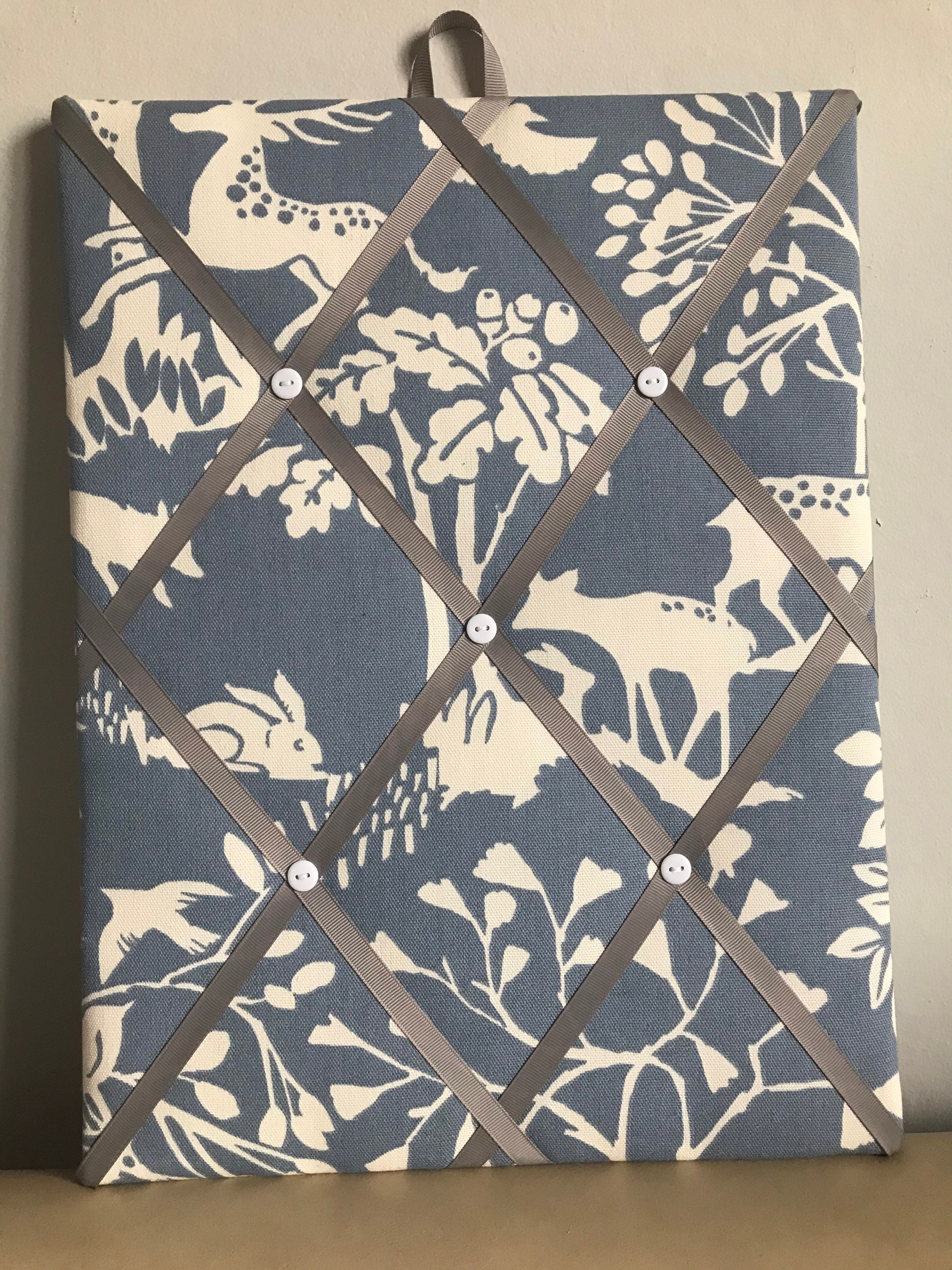 Hand Made Fabric Notice Board in Clarke & Clarke Woodland Etsy Denmark
