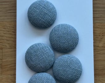 Handmade fabric buttons in a grey Fabric