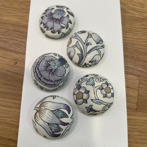 Handmade fabric buttons in a Liberty fabric