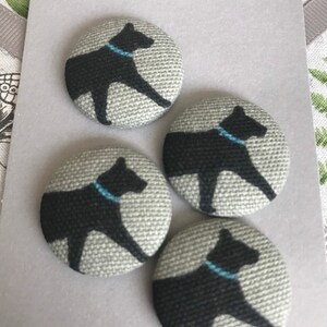 Handmade fabric buttons in a Sophie Allport Cat fabric