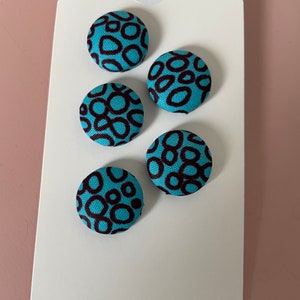 Handmade fabric buttons in an African wax fabric