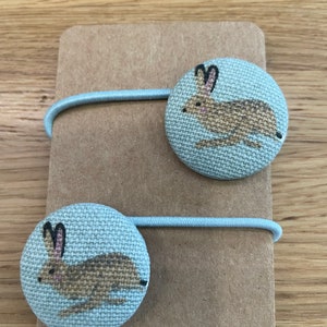 Handmade button hair ties (Sophie Allport fabric) rabbits
