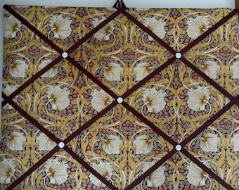 Hand made Fabric Notice Board In A William Morris print Fabric