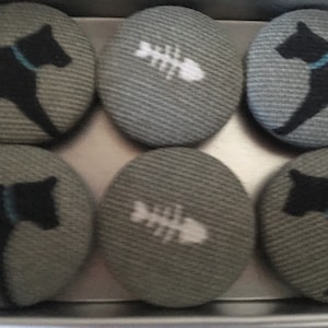 Handmade Fabric Button Magnets in Sophie Allport Fabric