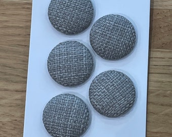 Handmade fabric buttons in a grey Fabric