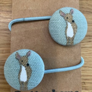 Handmade button hair ties (Sophie Allport fabric) Deers