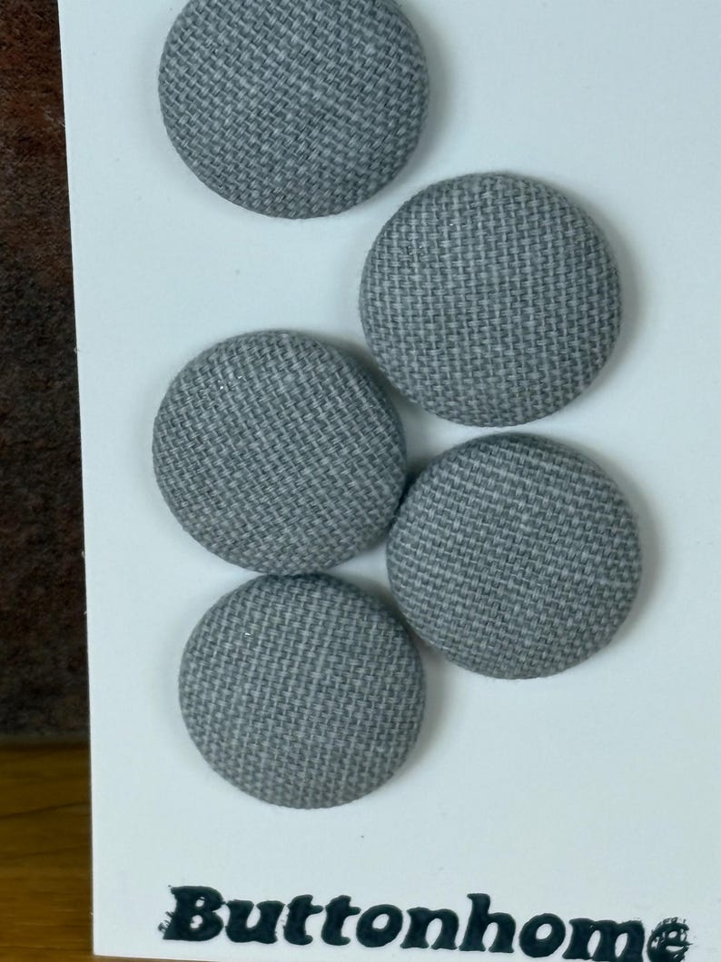 Handmade Fabric Buttons in a Grey Fabric - Etsy