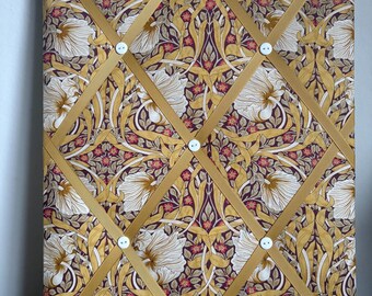 Handmade Fabric Notice Board In a William Morris Print Fabric