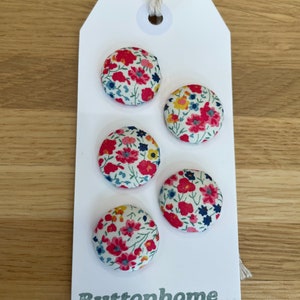 Handmade fabric buttons in a Liberty fabric
