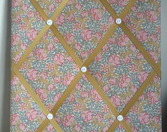 Hand Made Fabric Notice Board In  A lovely Tilda Fabric