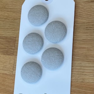Handmade fabric buttons light grey