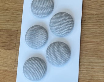 Handmade fabric buttons light grey