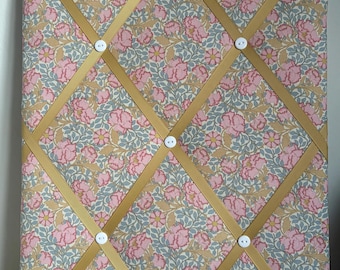Hand Made Fabric Notice Board In  A lovely Tilda Fabric