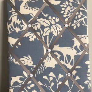 Hand made Fabric Notice Board In Clarke & Clarke Woodland Fabric
