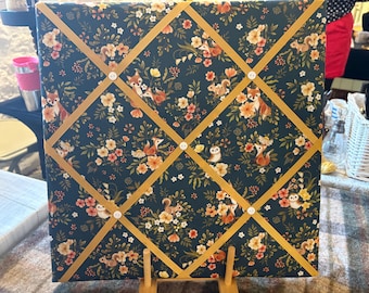 Hand Made Fabric Notice Board In a woodland fabric
