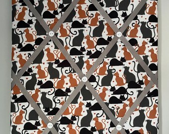 Hand made Fabric Noticeboard in a gorgouse cat fabric