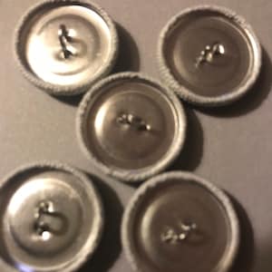 Grey - 1.5cm Handmade Fabric Button Small (Set Of 12) 11