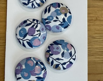 Handmade fabric buttons in a Liberty fabric