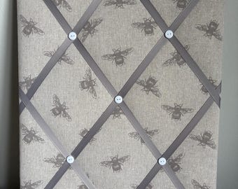 Hand made Fabric Notice Board in a bee fabric