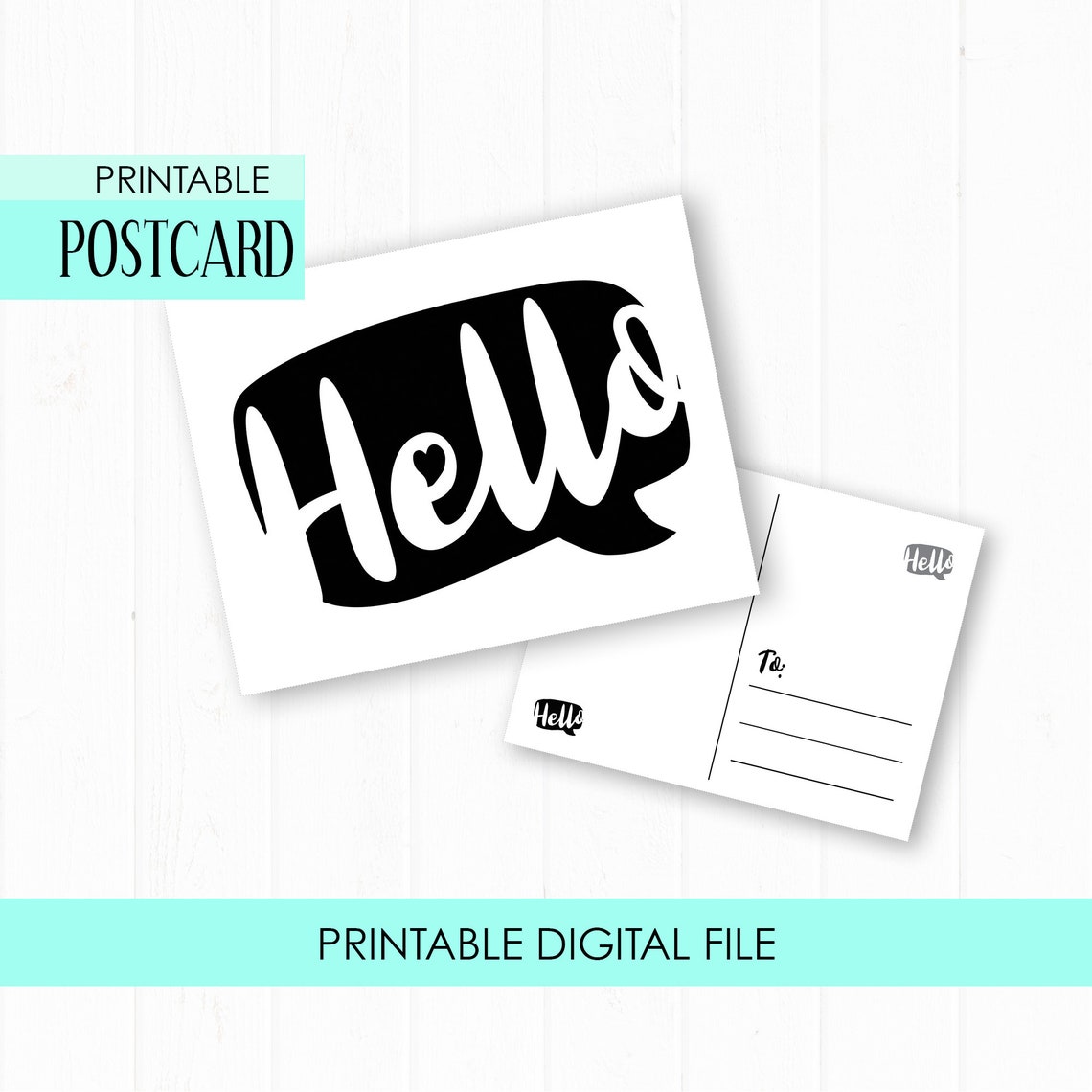 Hello Printable Postcards I Miss You Postcards for | Etsy