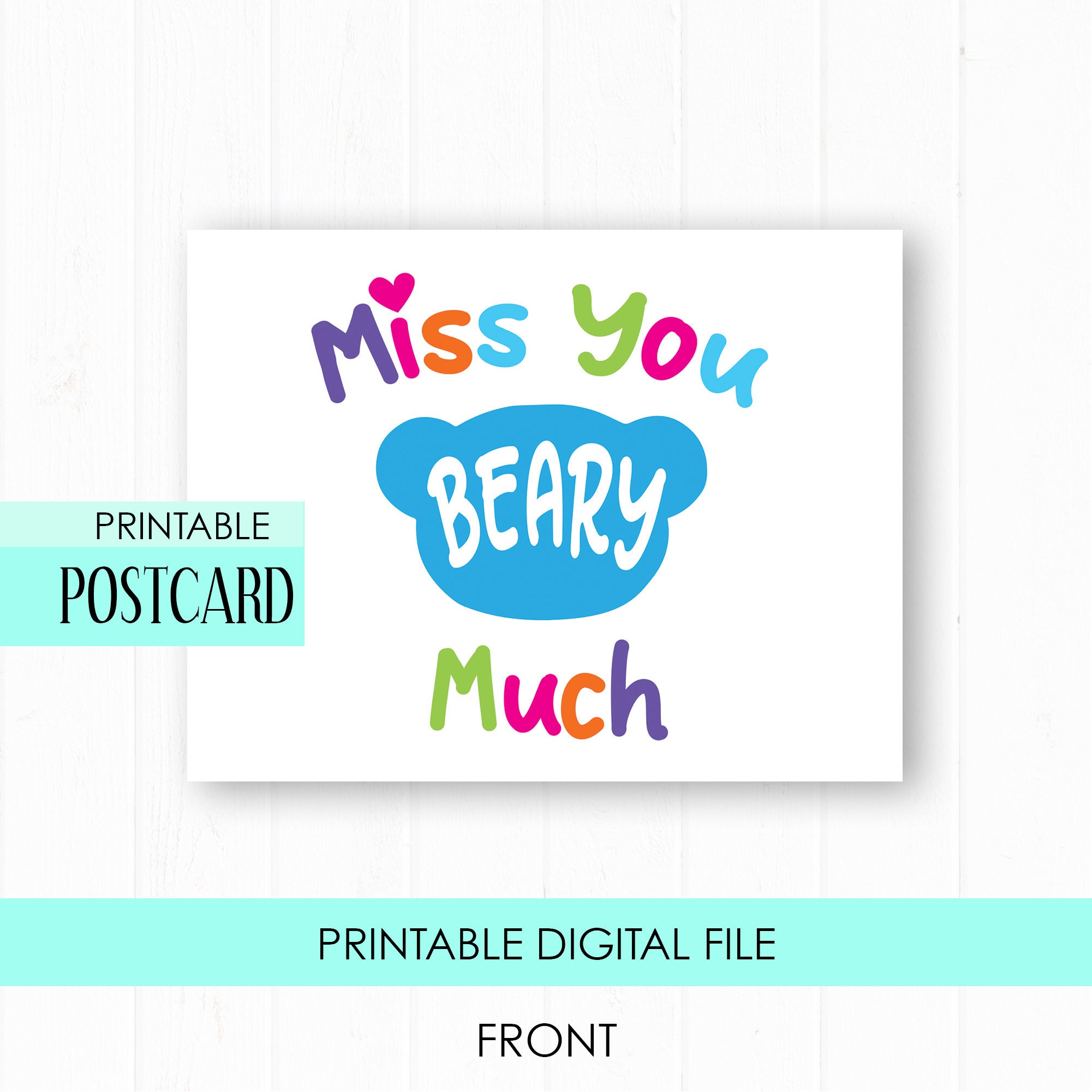 Miss You Postcard, Printable Postcards Printable Postcards from ...