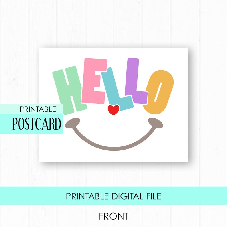 Hello Postcards for Kids Printable Postcards for kids Etsy 日本