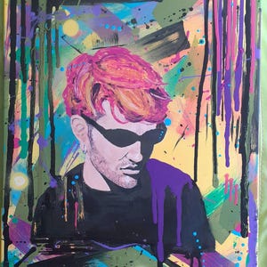 Layne Staley Unplugged MTV portrait Acryl Leinwand