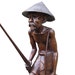 Fisherman Hand Carved Wood Sculpture
