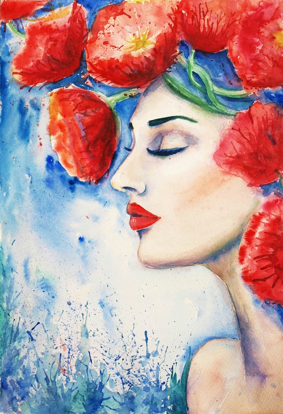 21 print freeWatercolor paintingIn poppys wall | Etsy