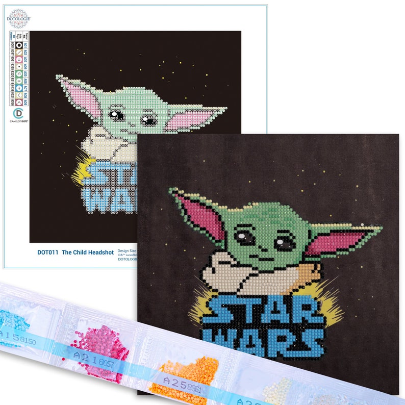 DIY 5D Baby Yoda The Mandalorian Diamond Painting Kit Diamond Art Painting Kit Paint by Number with Gem Partial Drill /& Dotz 8.7 x 8.7