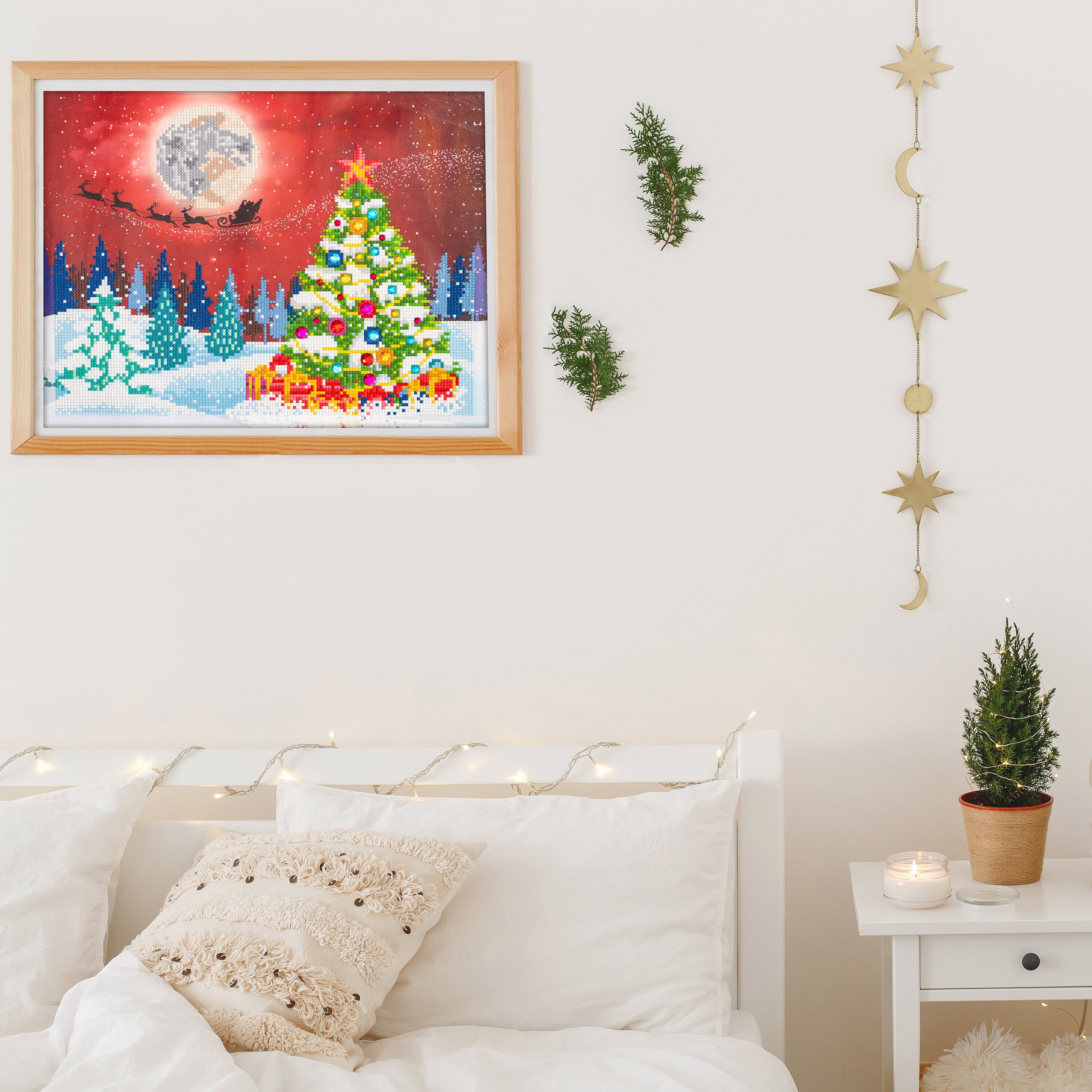 DIY 5D Christmas Tree Santa Sleigh Diamond Painting Kit. | Etsy