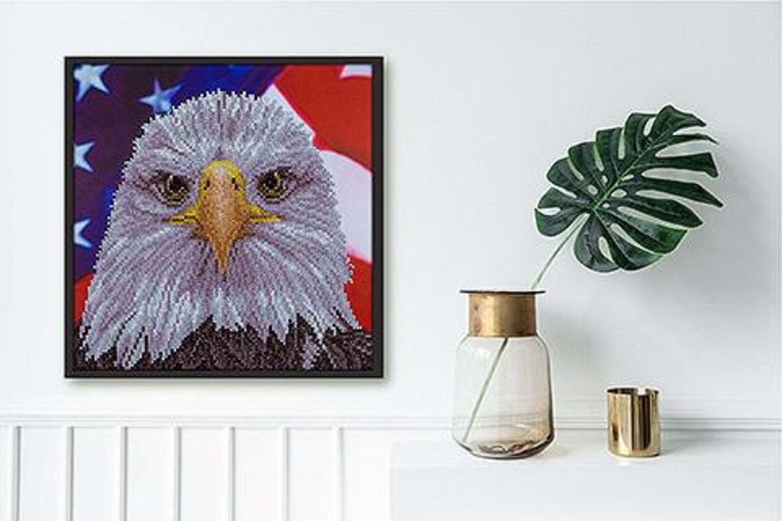 Bald Eagle 12 x 12 Intermediate Diamond Art Kit para adultos Etsy