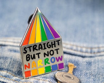 Straight But Not Narrow Enamel Pin- Queer Pins, Ally Pins