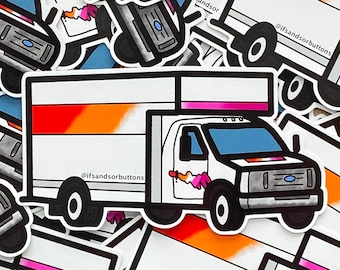 Lesbian U-Haul Queer Die-Cut Sticker - Apoya el Proyecto Ten Oaks