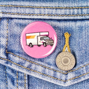 Lesbian UHAUL - Button or Strong Ceramic Magnets - LGBTQ Pride, Queer Button, Lesbian Buttons, Sapphic Magnets