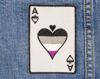 Asexual Ace Iron On Patch, Queer Patch, Playing Card Patch