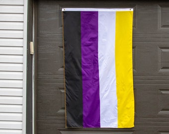 Nonbinary Pride Flag, 3x5' or Hand Pride Flag, Pride Festival Flag