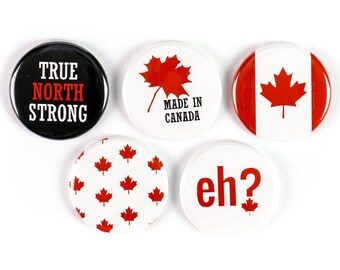 O Kanada Magnete oder Buttons: Canada Day, Canadian Pride, Made in Canada - Unterstützt Minwaashin Lodge