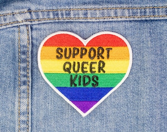 Support Queer Kids Iron On Patch, LGBT Ally Patch