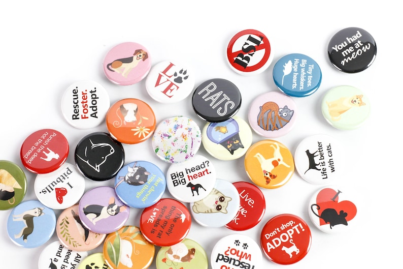 Mix & Match Pinback Buttons or Ceramic Magnets: Create a Pack, Customize Matte Buttons Only image 2