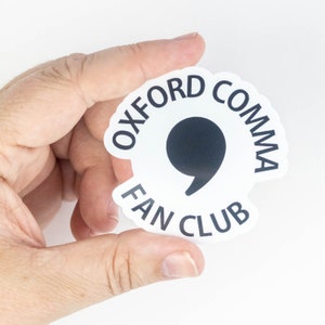 Autocollant Oxford Comma Fan Club, Cadeaux pour les écrivains, Cadeau ringard