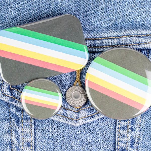 Disability Pride Flag Button, Disability Pride Magnet - Lighter Color Version