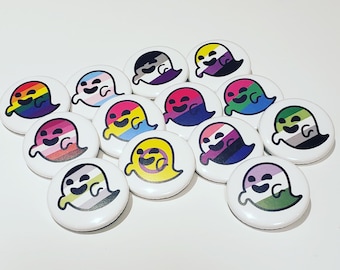 Gaysper Pride Flags Pinback Buttons or Ceramic Magnets: Gay, Trans, Bi, Ace, Pans, Agender, and more! - Supports The Ten Oaks Project