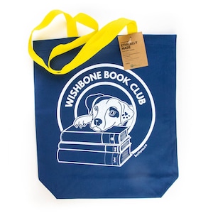 Sac fourre-tout Wishbone Book Club, fourre-tout respectueux de l'environnement, sac d'épicerie durable, sac réutilisable