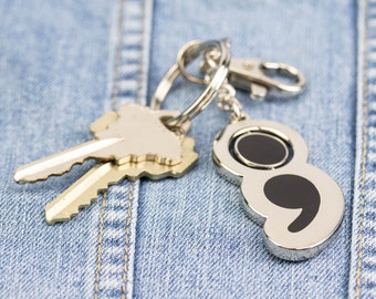 Semi-Colon Keychain - Mental Health Key Chain - Semi-Colon Project Key Keeper