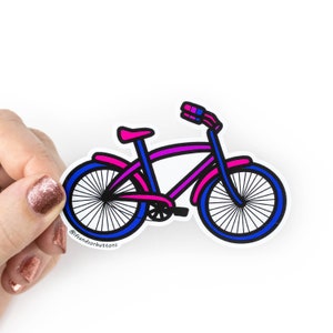 BIcycle Funny Queer Sticker Bisexual Pride Die-Cut Sticker - Soutient le projet Ten Oaks